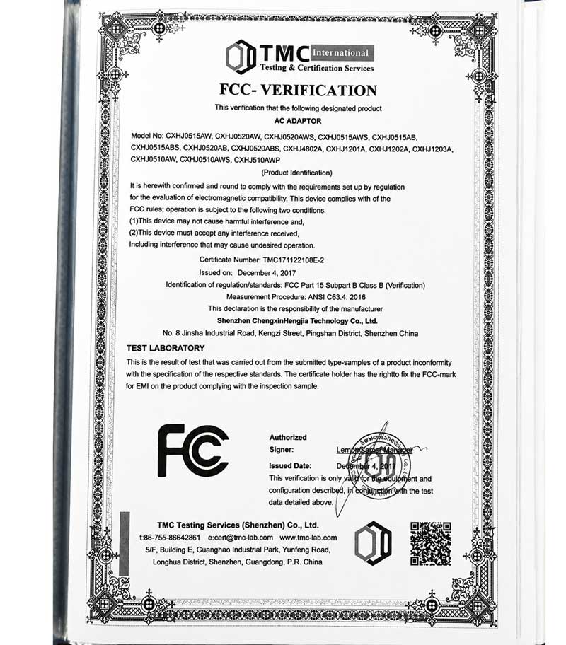 FCC证书 FCC证书
